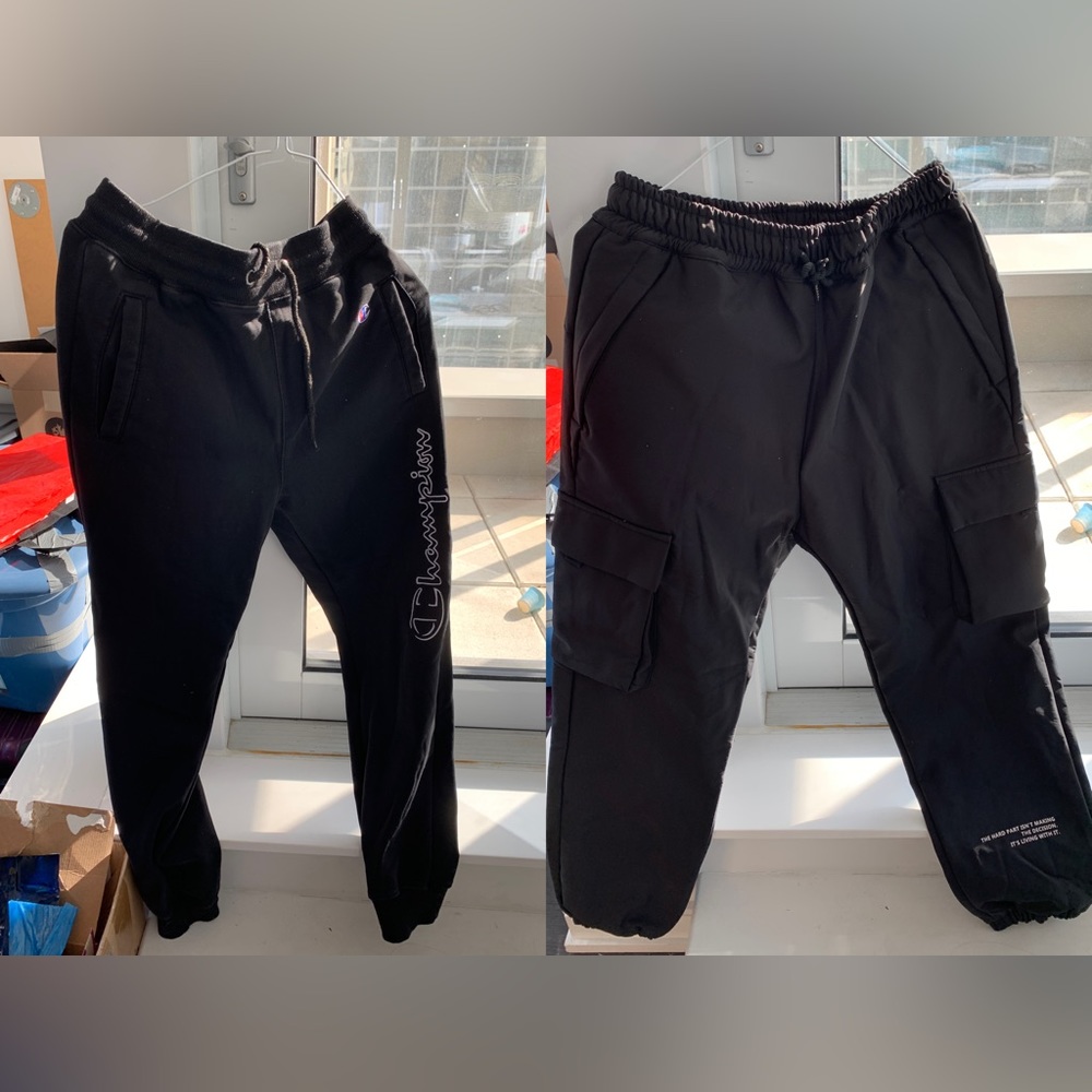 Solid Elastic Waist Slant Pocket Sweatpants